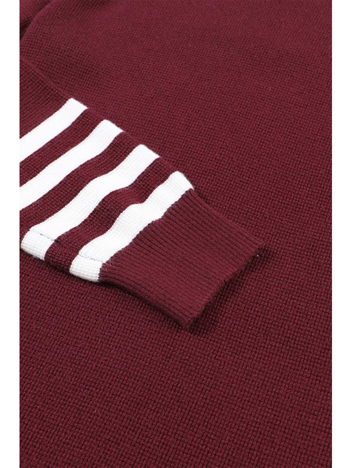 PartyEight - Wholesale Knit Sweater - Women's - Striped Sleeve Plain Knit Sweater13