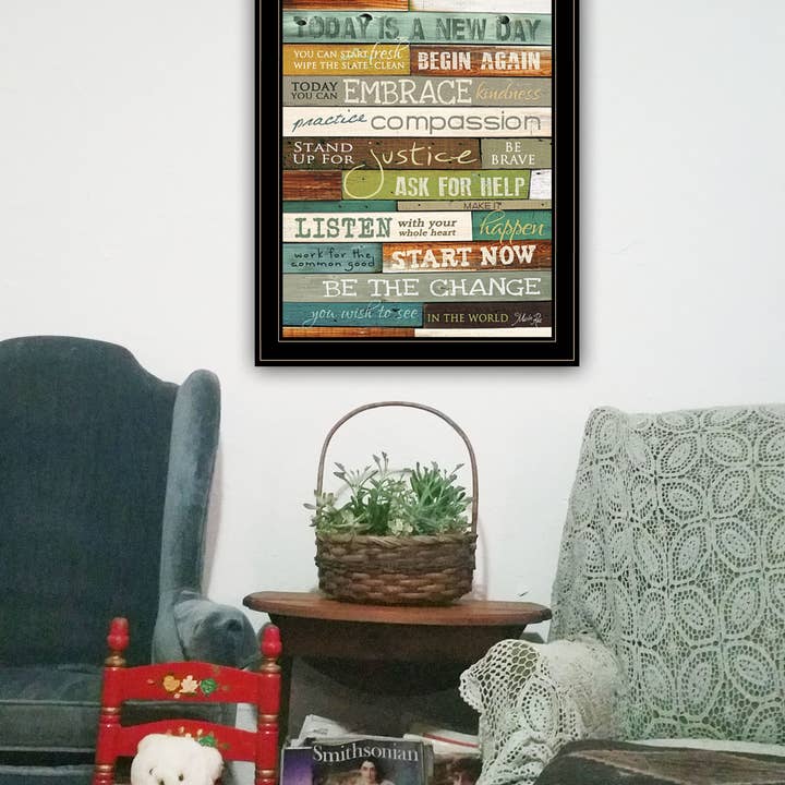 Trendy Decor 4U - Wholesale Art Print - "Today is a New Day" by Artisan Marla Rae, Ready to Hang1