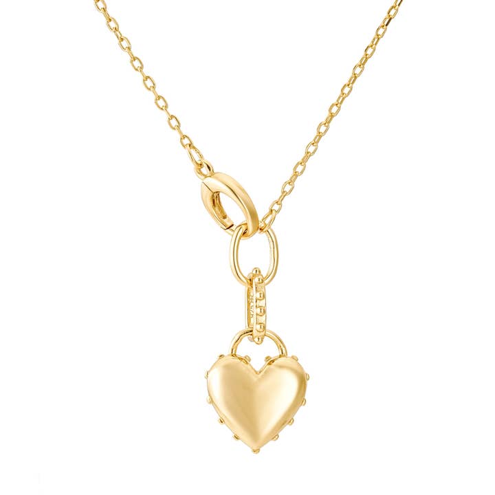 Heart on Gold Chain Necklace for wholesale by Bloo and Ro