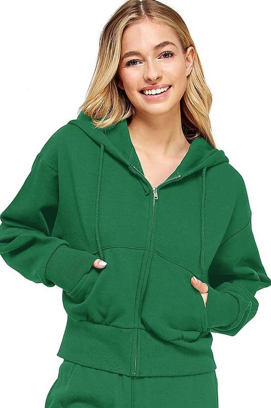 Vanilla Monkey – wholesale Hoodie – Women's – Fleece Oversized Crop Zip up Hoodie4