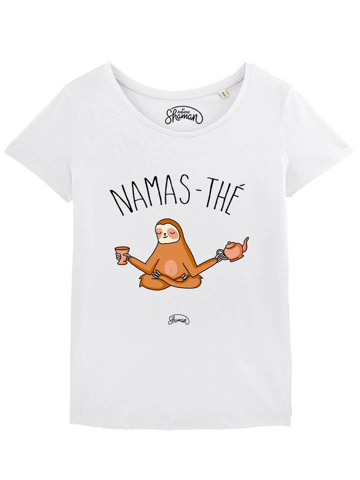 Le Roi du T-shirt - Wholesale Screen Printed T-Shirt - Women's - WOMEN'S WHITE T-SHIRT NAMASTHE0