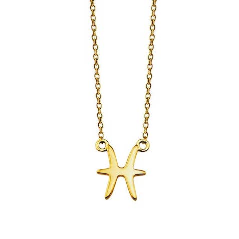 Zodiac Vissen Ketting Verguld ZN003G Jwls4u voor wholesale door jwls4u