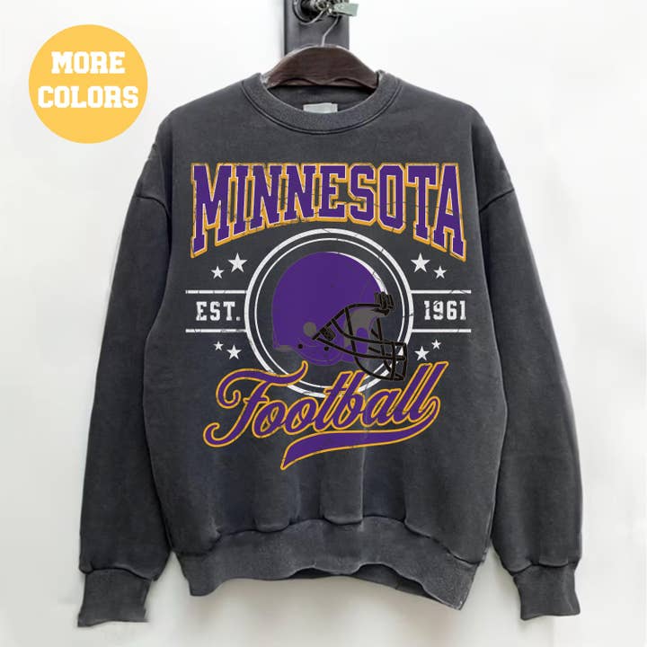 Vintage Minnesota Football Crewneck Viking Fan Sweatshirt for wholesale by TheKingShirt