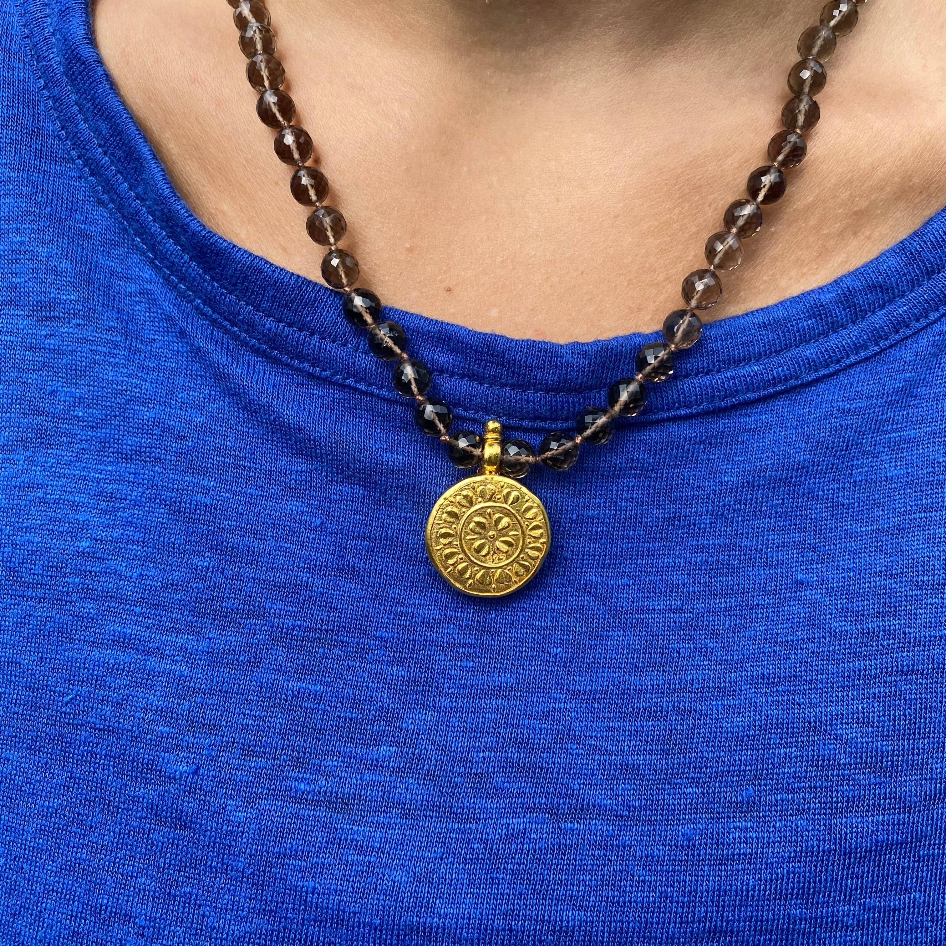 Jen Stock Mindful Designs - Wholesale Pendant/Charm Necklace - Block Print Beaded Necklaces24