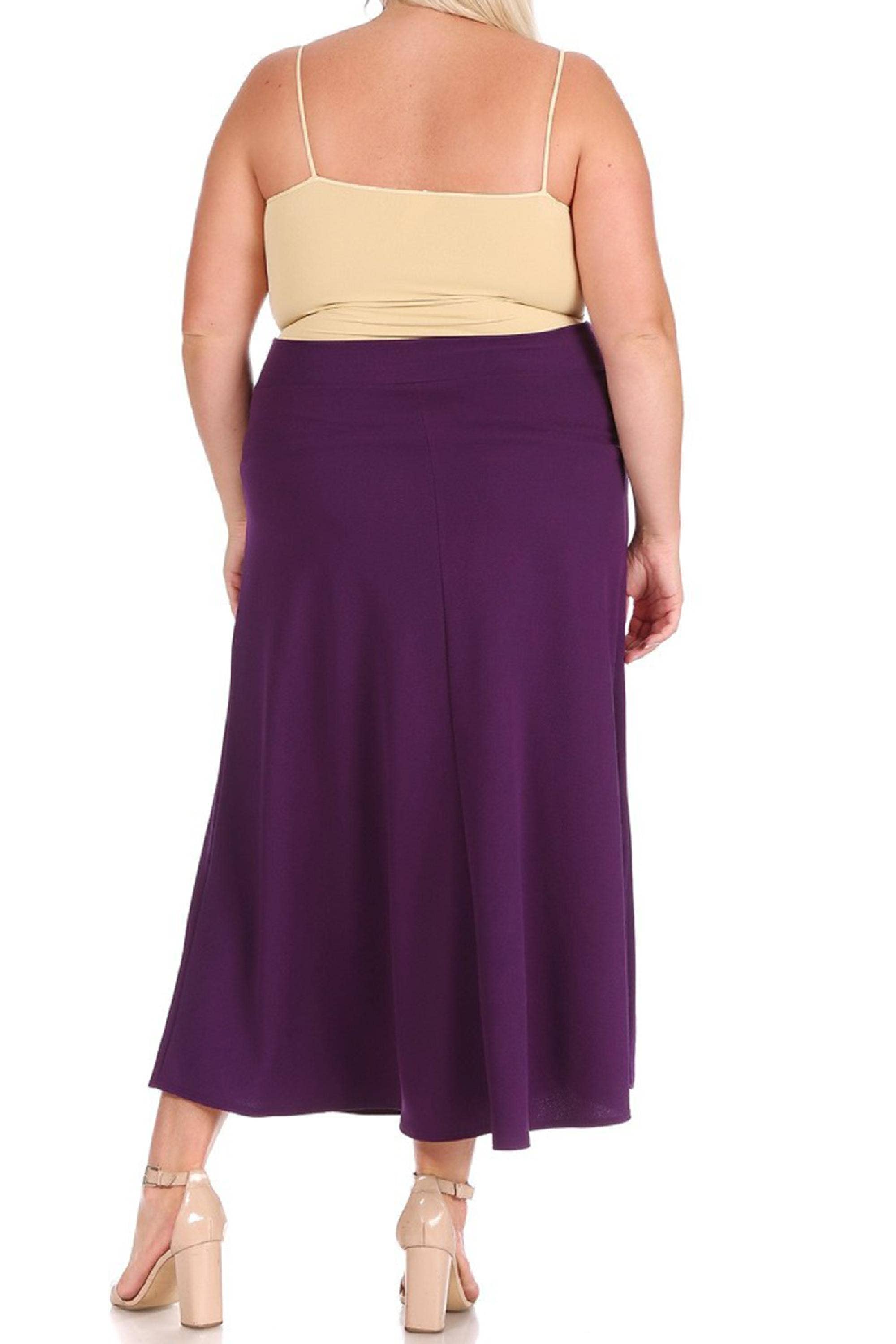 MOA COLLECTION - Wholesale Skirt - Women's - Women's Plus Size Flare A-line Long Skirt18