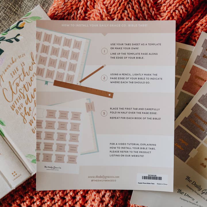 The Daily Grace Co - Wholesale Sticker - Pastel Floral Bible Tabs5