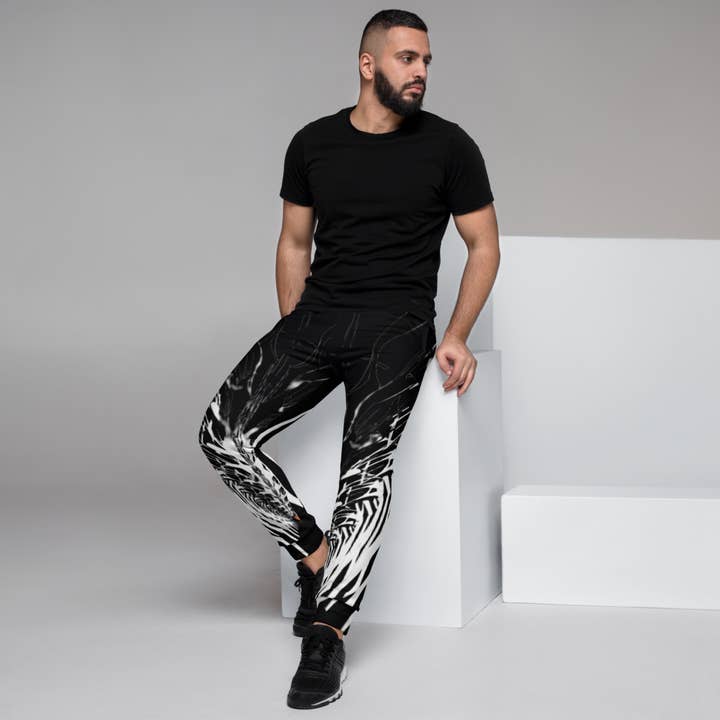 WonderOne Black and White Men's Joggers for wholesale by Haus of Heroes