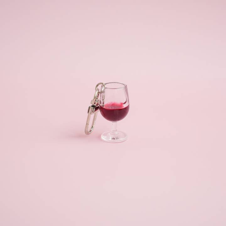 Mini Story Co - Wholesale Keychain - Women's - Glass of Red Wine Keychain | Wine Lover Gift | Miniature Food Key Chain | Drinks Keyring | Cute Accessories