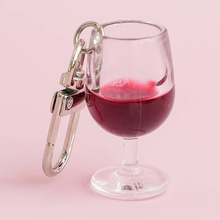 Glass of Red Wine Keychain for wholesale by Mini Story Co