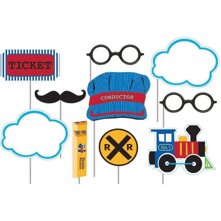 All Aboard - Train Photo Booth Props for wholesale by Party Expo, LLC