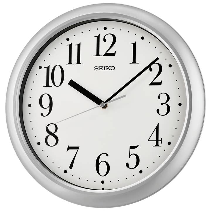 Yori Wall Clock Pearlized Silver for wholesale by Seiko Clocks USA