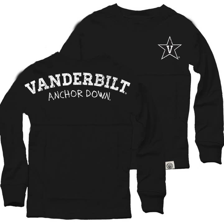 Wes and Willy - Wholesale Screen Printed T-Shirt - Kids - Vanderbilt Commodores Youth Girls Cheer Shirt0