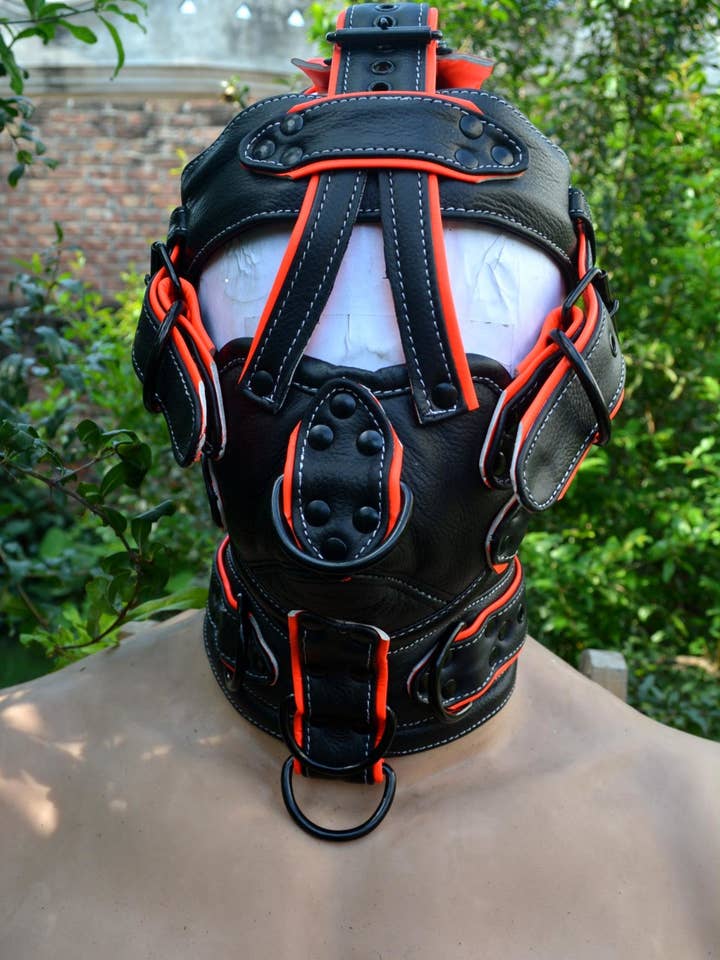 Leather Padded Muzzle Head Harness Basic Fetish for Men and Women for wholesale by Meninleather