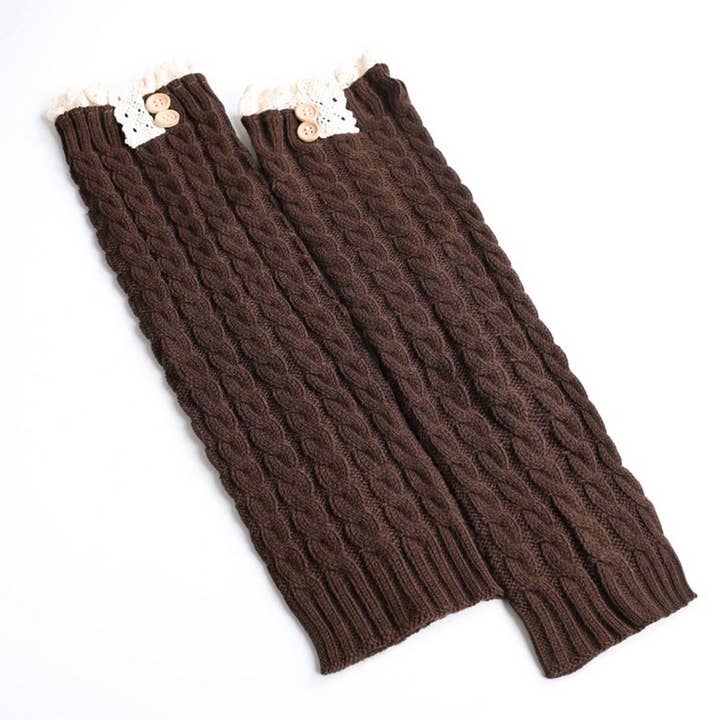 ACCITY - Wholesale Socks - Women's - WARM BOOT COVERS WINTER LACE TWIST BUTTON SOCKS_CWMS07583