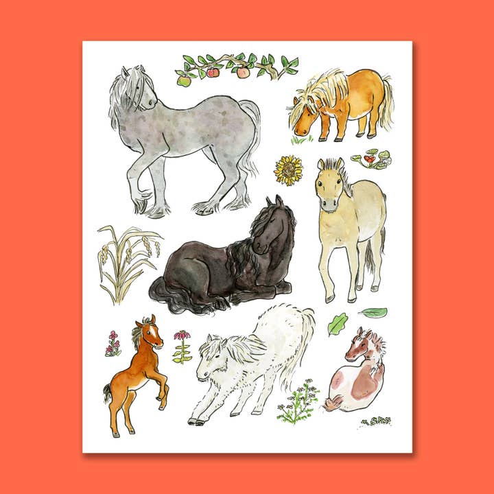 SquidCat, Ink - Wholesale Art Print - Year of the Horse Art Print1