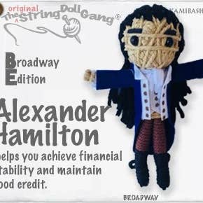 Porte-clés pour poupée à cordes Alexander Hamilton Broadway Edition pour la vente par Kamibashi