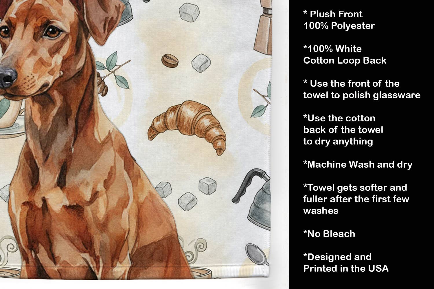 Caroline's Treasures - Wholesale Hand Towel - Red German Pinscher Coffee Bar Towel WDK74432