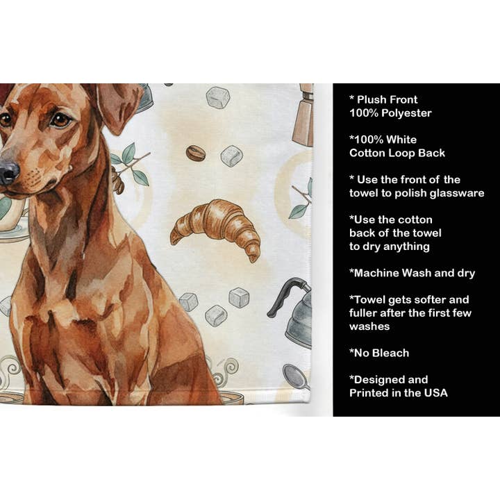 Caroline's Treasures - Wholesale Hand Towel - Red German Pinscher Coffee Bar Towel WDK74432