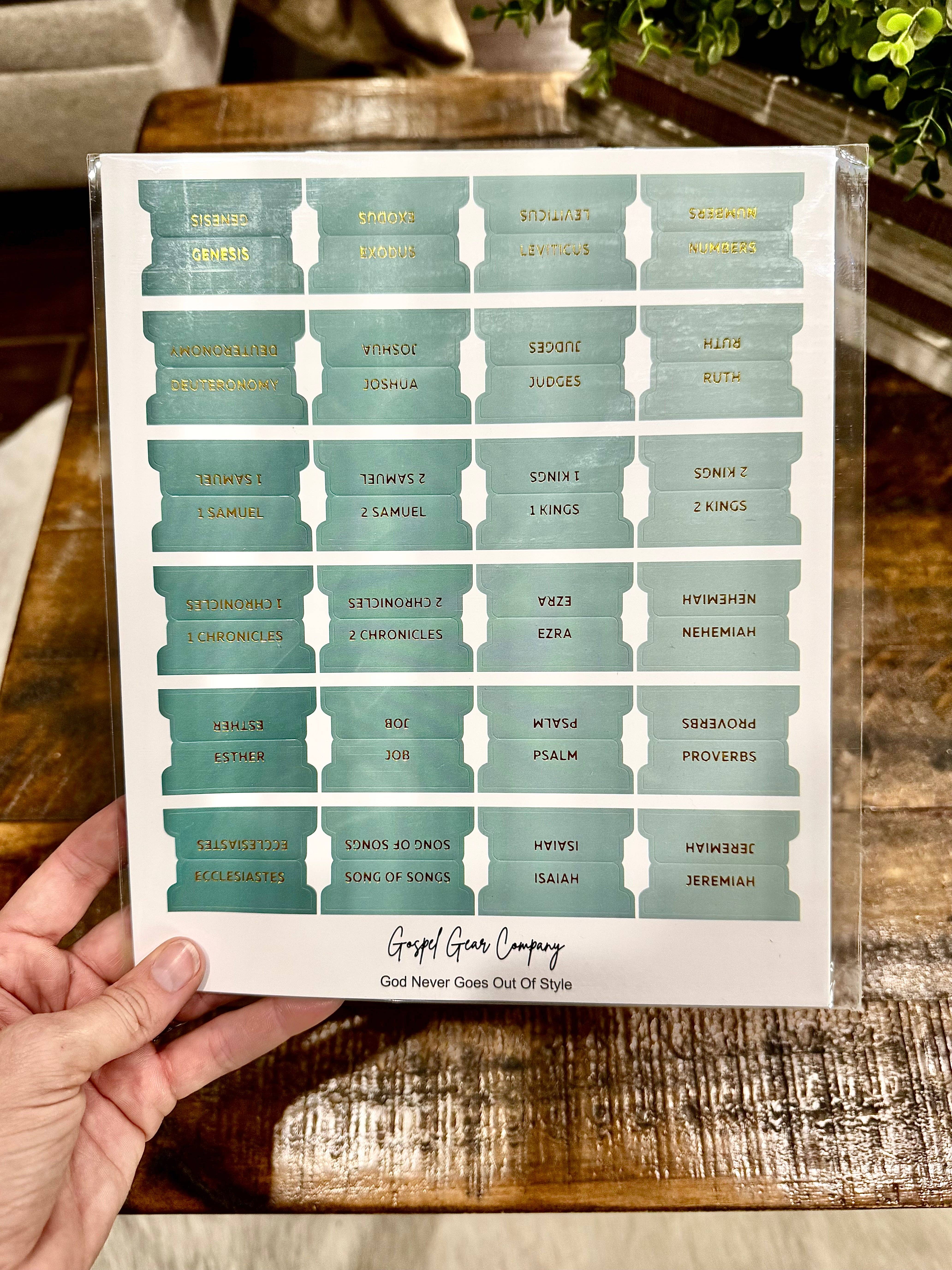 Gospel Gear Co - Wholesale Bookmark - Gold Foil Sea Foam Matte Bible Tabs1