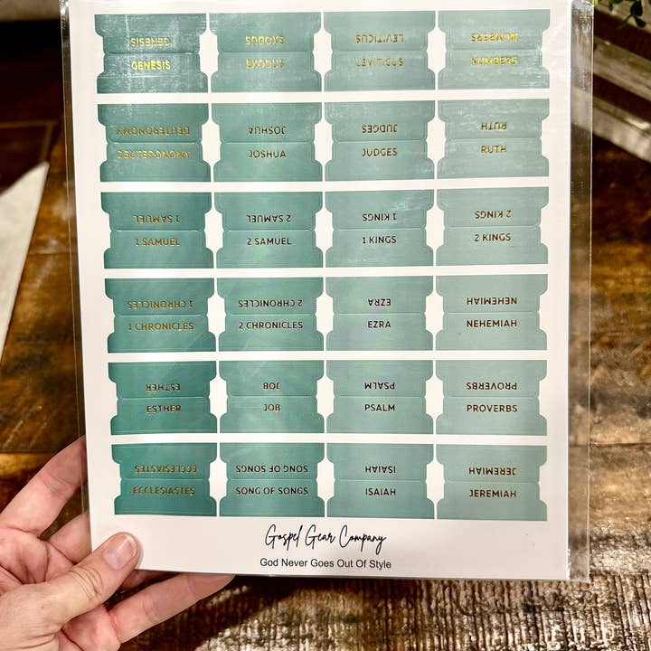 Gospel Gear Co - Wholesale Bookmark - Gold Foil Sea Foam Matte Bible Tabs1