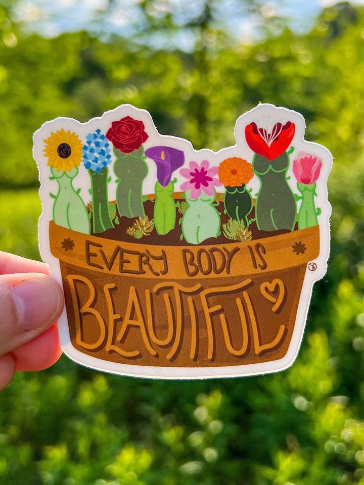 Every Body is Beautiful Sticker | Body Positivity Art | Self for wholesale by Designs by Tris