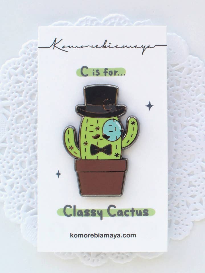 Classy Cactus Enamel Pin for wholesale by illusfia