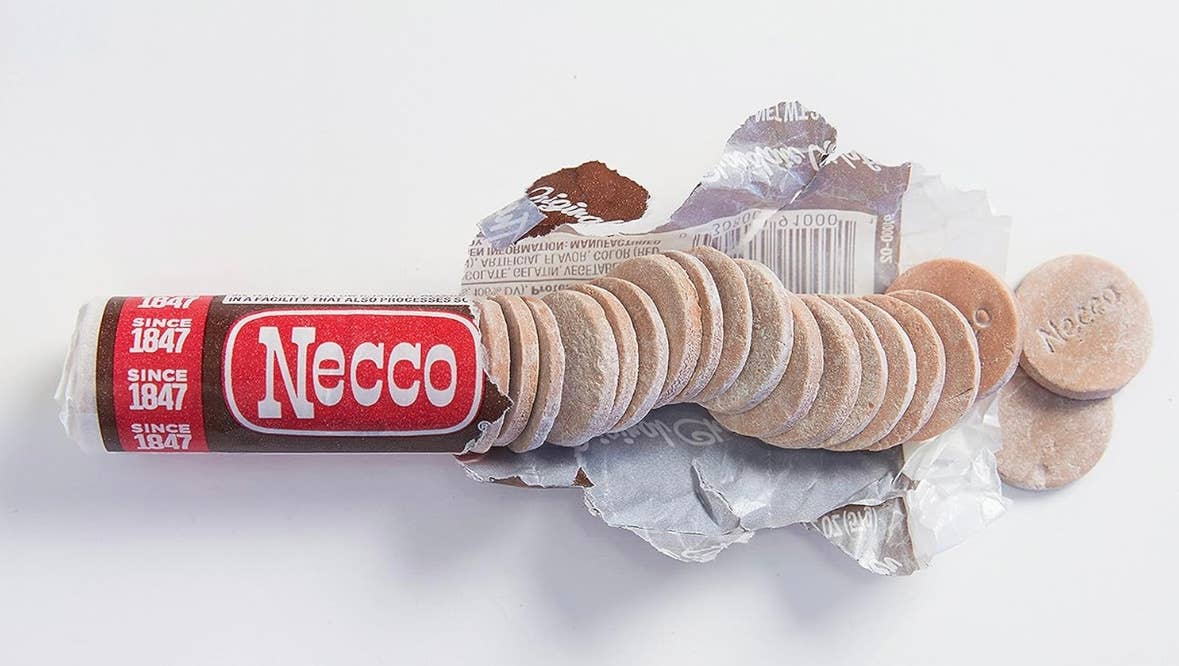 O'Shea's Candies Sweet Shop - Wholesale Retailer Display - Food & Drink - Nostalgic 1847 CHOCOLATE NECCO Candy Wafers 24ct Display Box1