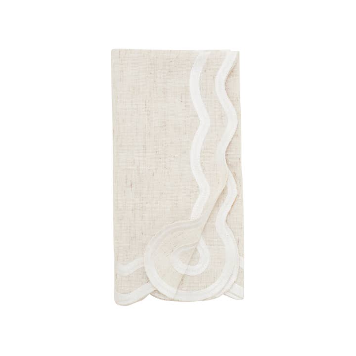 Saro Lifestyle - Wholesale Dinner & Cloth Napkin - Scalloped Border Napkin6