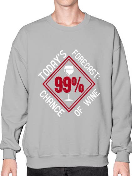 dagens prognos chans för vin av vin 448# - vin- Sweatshirt - Crew för wholesale av tshirt unlimited