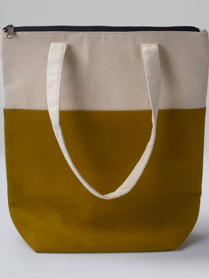 Champagne and Mustard Tote Bag for wholesale by Atolia Designs