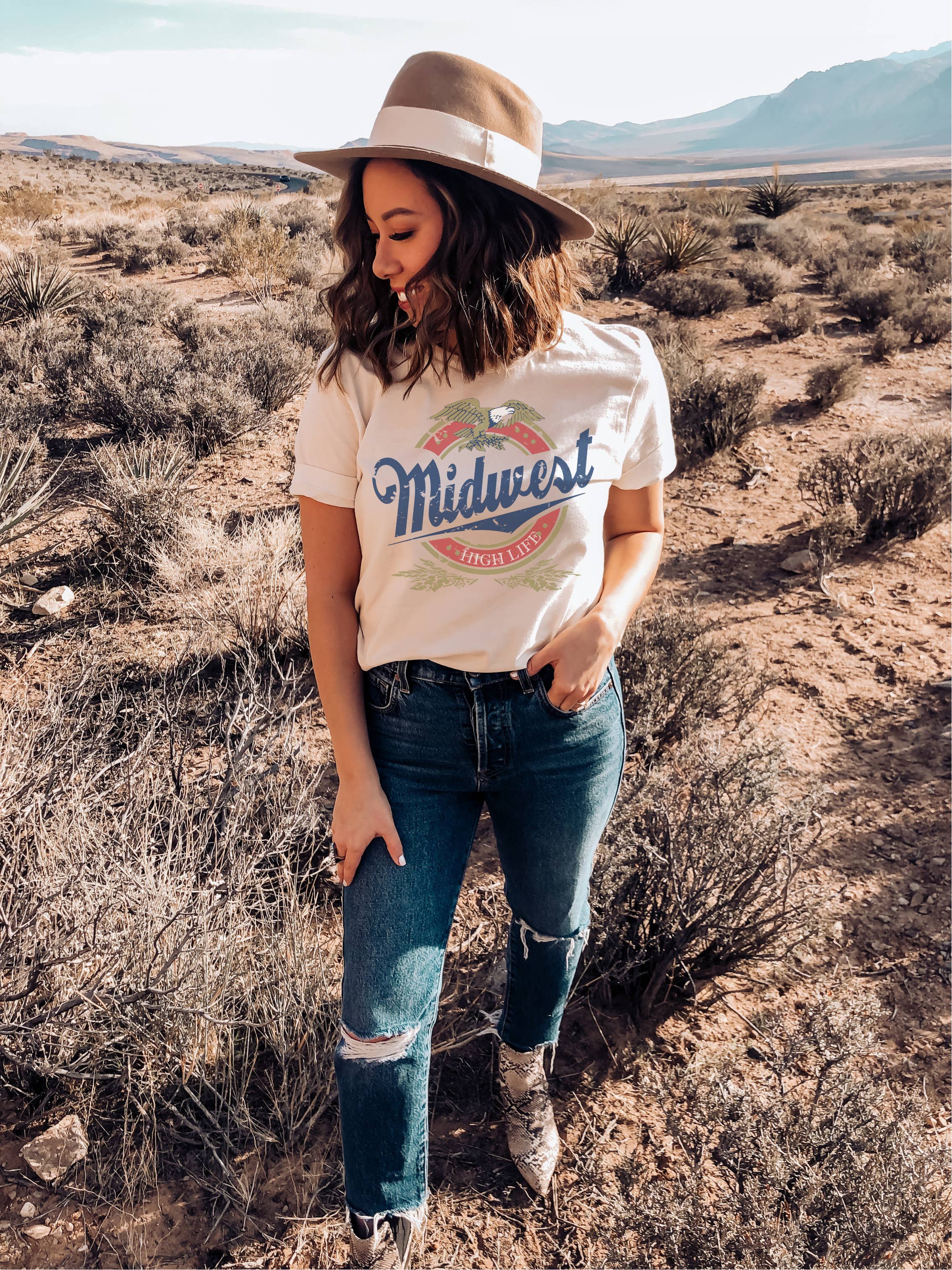 Haverly and Co. - Wholesale Screen Printed T-Shirt - Women's - MIDWEST HIGH LIFE VINTAGE GRAPHIC TEE