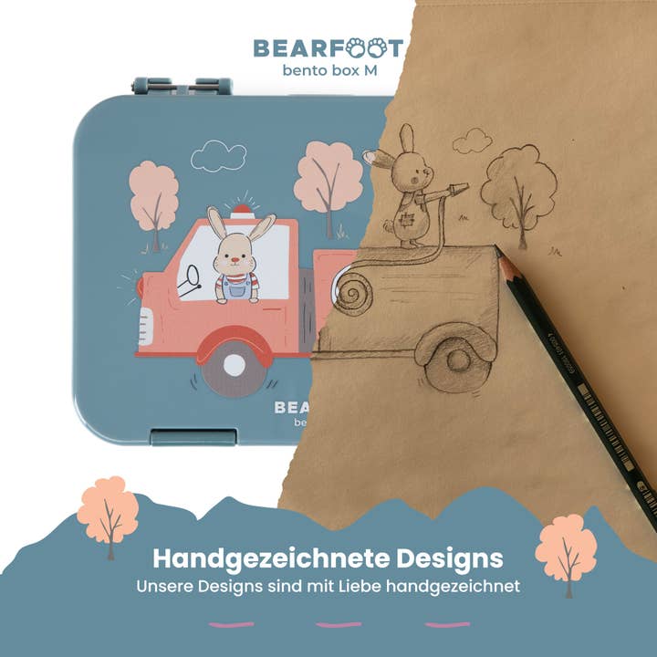 BEARFOOT - Wholesale Broodtrommel/lunchdoos - Kinderen - Lunchbox voor kinderen met vakken, lunchbox, bentobox, brandweer