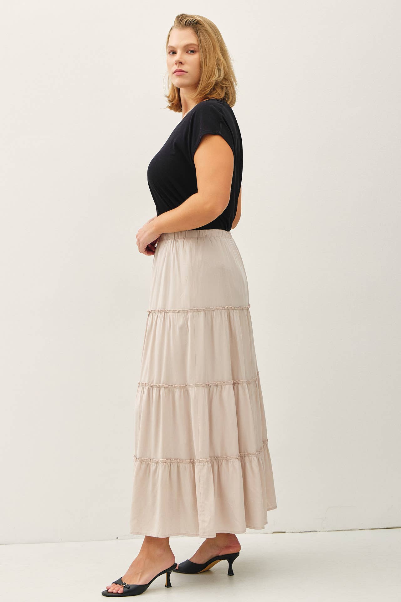 Be Cool - Wholesale Skirt - Women's - PLUS SIZE 4-TIERED MAXI SKIRT6