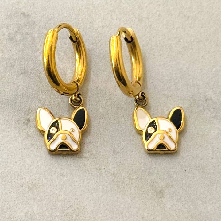 Cassette Barcelona - Wholesale Hoop Earrings - French Bulldog Hoop Earrings 0