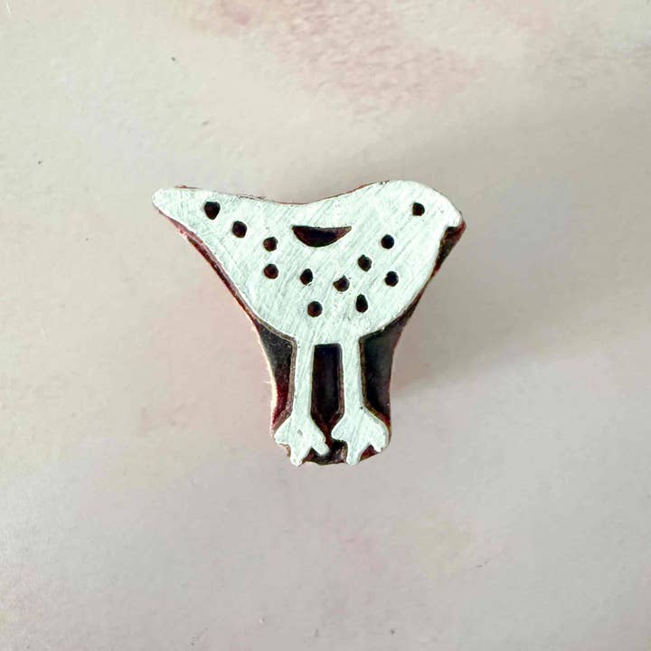The Natural Paper Company - Wholesale Rubber/decorative stamp - Tweet - Indian Wood Block Stamp | Retro Bird Wooden Stamp