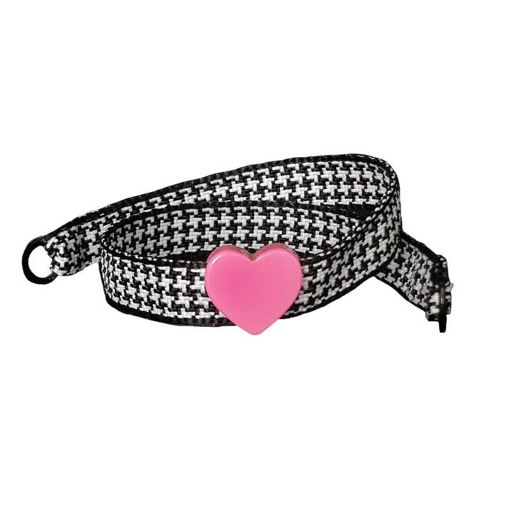 BRACELET PIED DE POULE CŒUR ROSE pour la vente par Smartever Srl