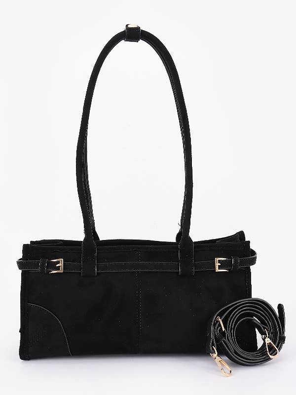 Axelväska i mocka med remmar för wholesale av Shop Neighbors