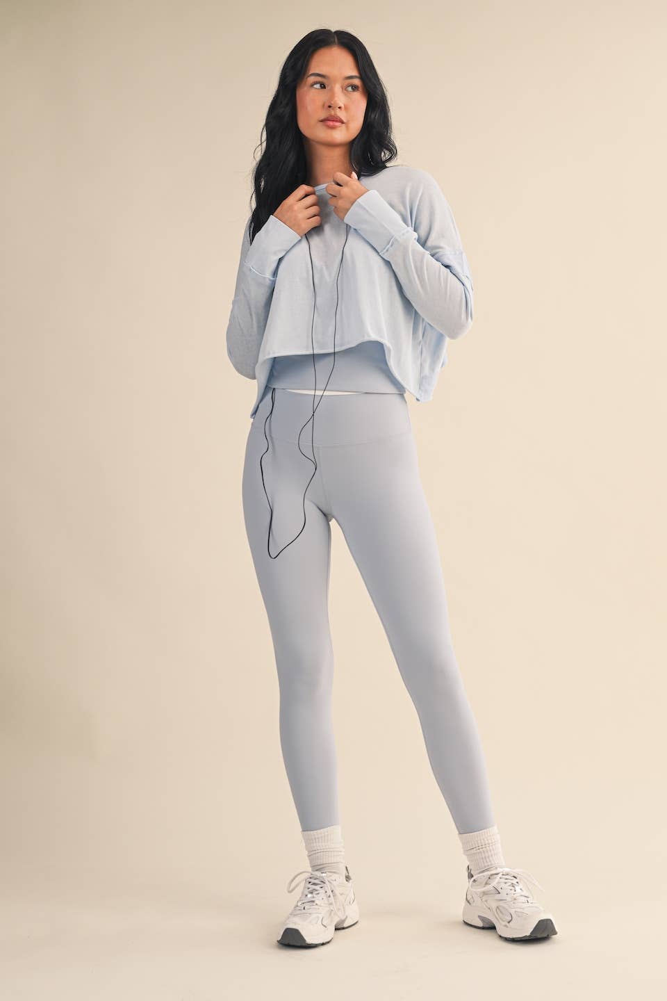 KIMBERLY C - Wholesale Athletic Top - Women's - Cotton Slub Cutout Back Long Sleeve Layering Top13