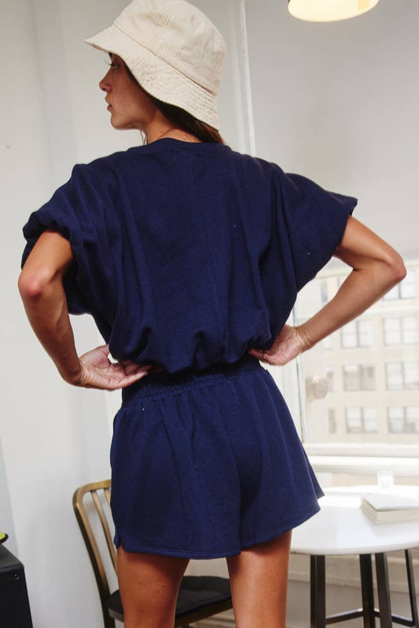 BUCKETLIST INC – wholesale Knit top – Women's – T2304 Bubble Hem & Sleeve Terry Crop Top31