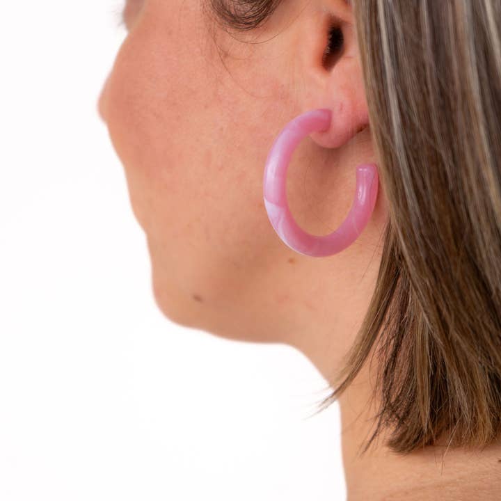Spiffy & Splendid - Wholesale Hoop Earrings - Josie Hoops - Pink // Jewelry, Earrings, Gift3
