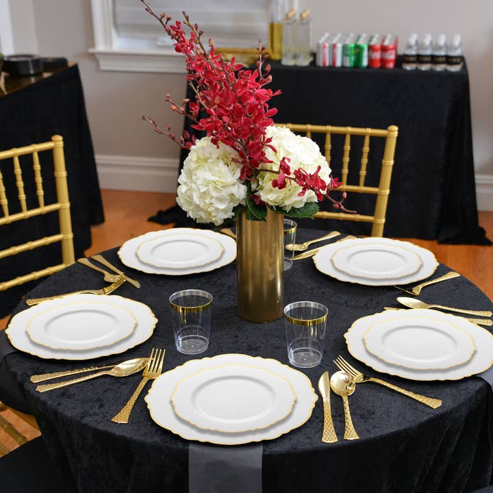 Smarty had a Party - Wholesale Serviesset - Wit met Gouden Rand Plastic Servies Set - 120 Gasten