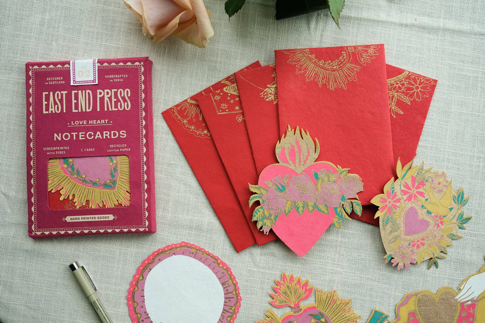 East End Press – wholesale Stationery/notecard set – Love Heart Notecards Set20