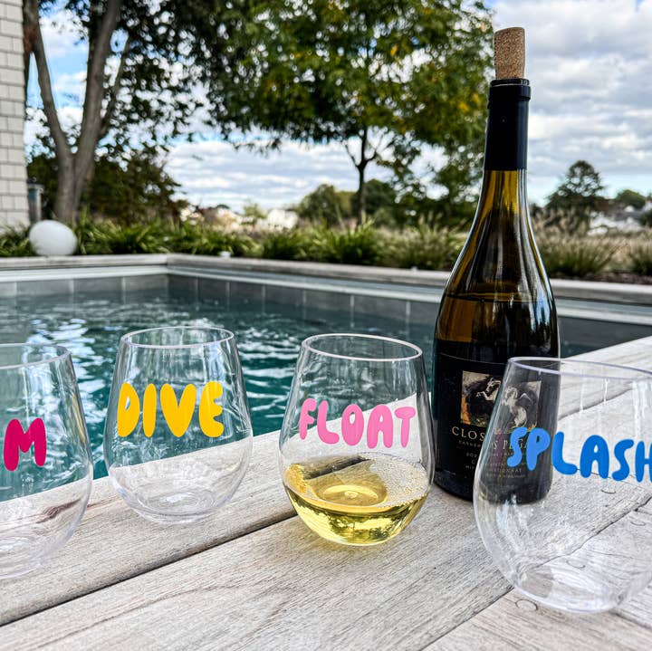 Everything Labeled | Coastal & Custom Drinkware - Wholesale Wine Glass - Poolside Acrylic Wine Glasses | Summer Gift for Pool Lovers 5