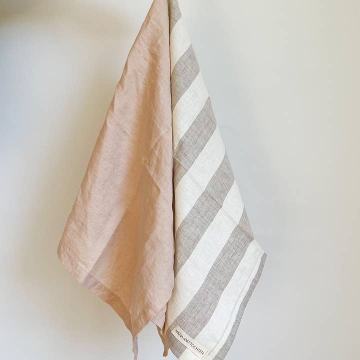 Mama and Tochter - Wholesale Tea Towel - Pure French Linen Tea Towel - Light Clay