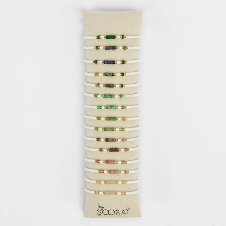 BC011 White Heishi Stone Bracelets Fimo for wholesale by By Sookay