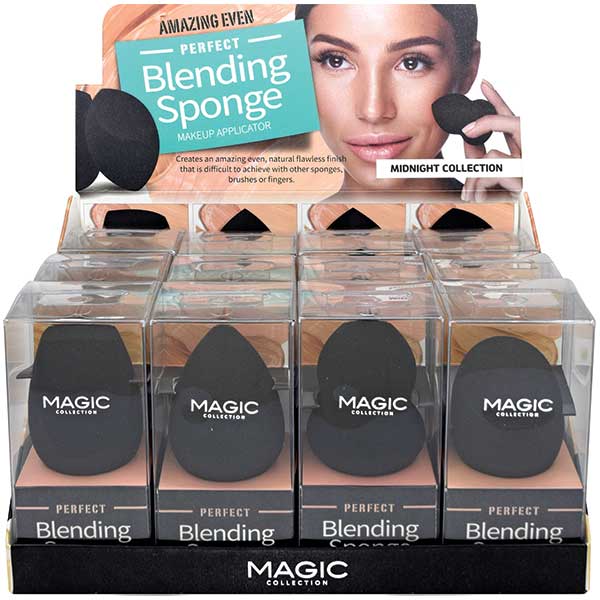 Amazing Even Blending Sponge - 12pc Box Set, Black for wholesale by Majestic Wholesale