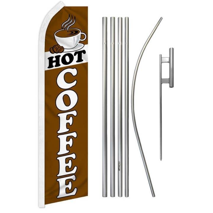 Hot Coffee Super Vlag & Mast Kit voor wholesale door Flags Importer