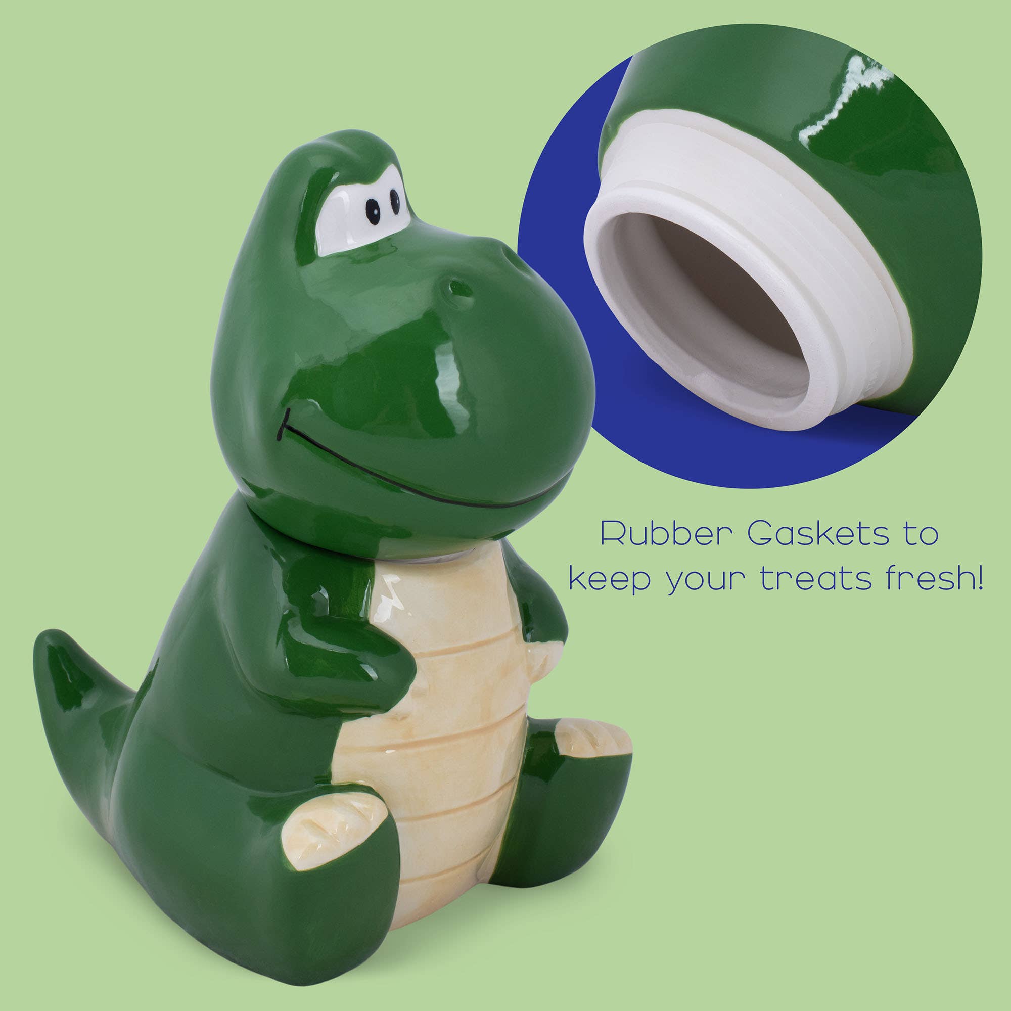 EAST AVENUE - Vendita all'ingrosso Barattoli da cucina - Barattolo biscotti T-Rex in dolomite pesante3