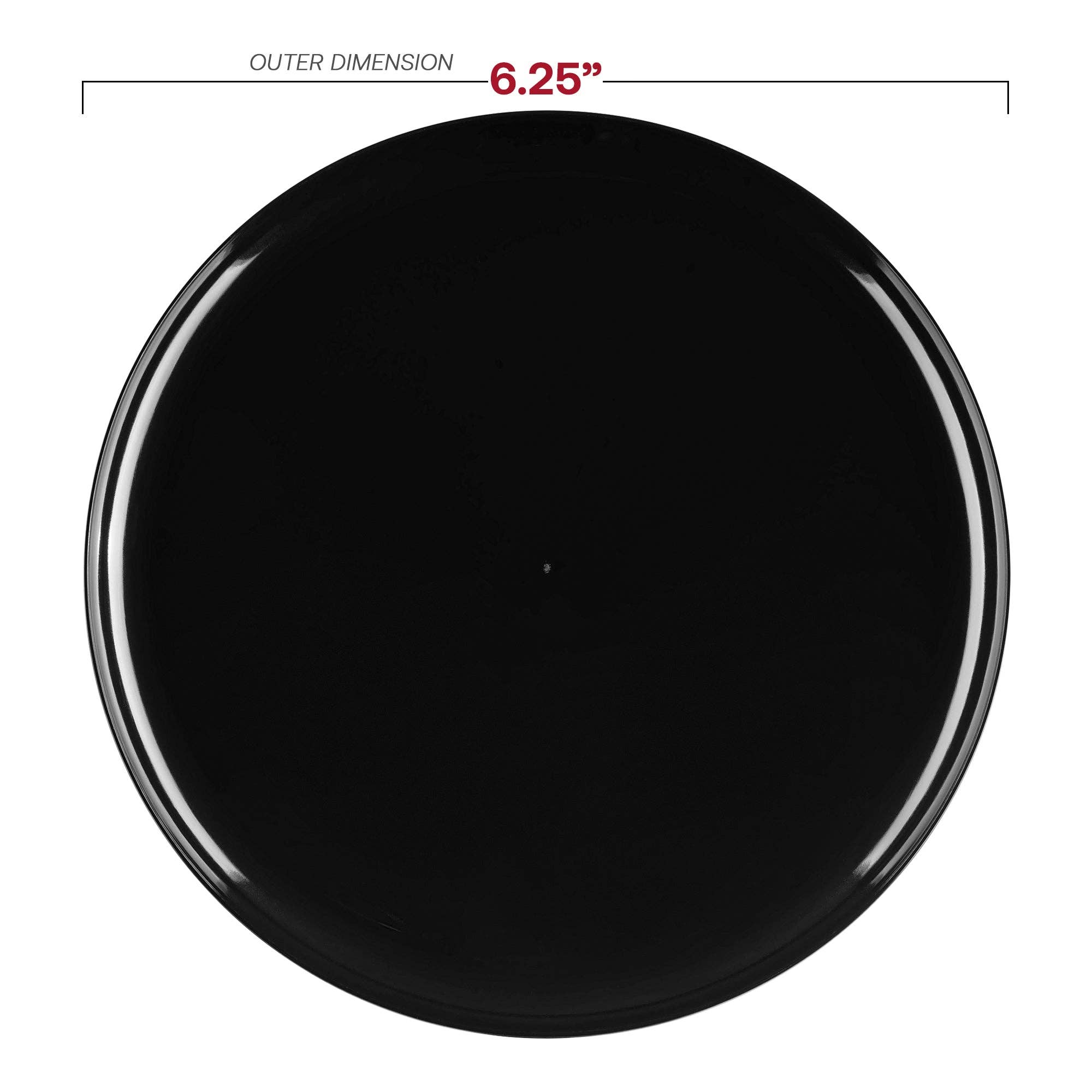 Smarty had a Party - Wholesale Disposable Plate - 6.25" Black Flat Round Plastic Pastry Plates - 10 pcs2