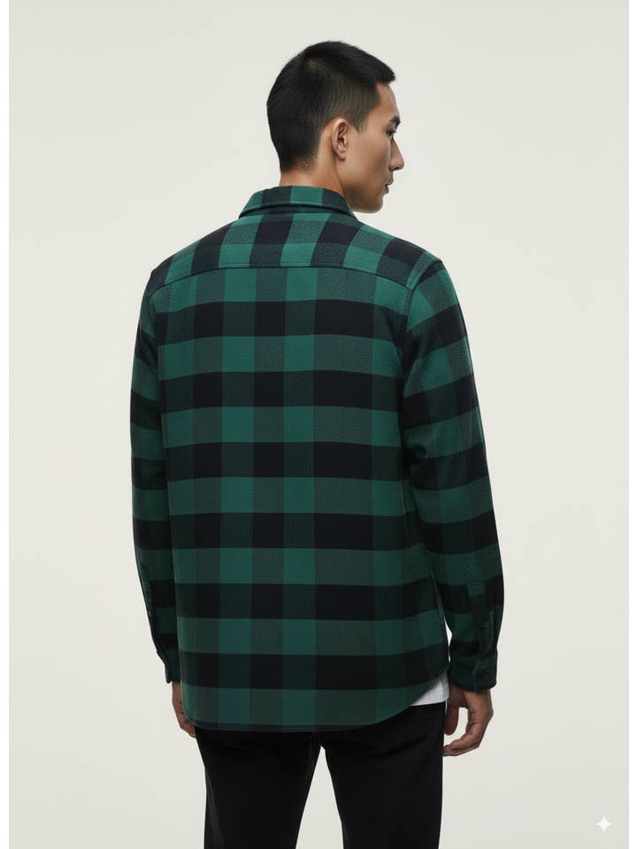 Flannel Long Sleeve Buffalo Plaid Shirt for wholesale on Faire2